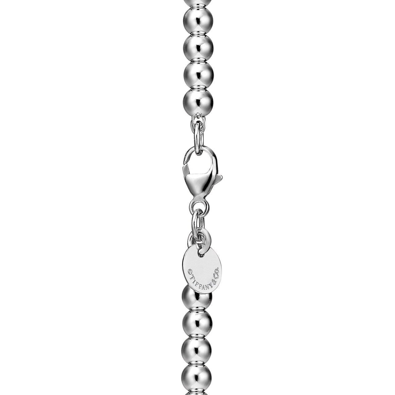 Collier de perles Plaque Cœur en argent 925 millièmes et or rose 18 carats. Mini.