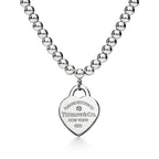 Collier de perles Plaque Cœur en argent 925 millièmes et diamant. Small.