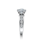 Tiffany® Setting Bague de fiançailles avec anneau en platine 950 millièmes et diamants sertis en bande