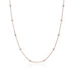 Collier à maillons carrés en or rose 18 carats et diamants