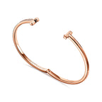 Bracelet jonc à charnière étroite T1 orné de diamants en or rose