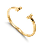 Bracelet jonc étroit à charnière T1 en or jaune 18 carats