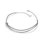 Collier double rang en or blanc 18 carats et diamants