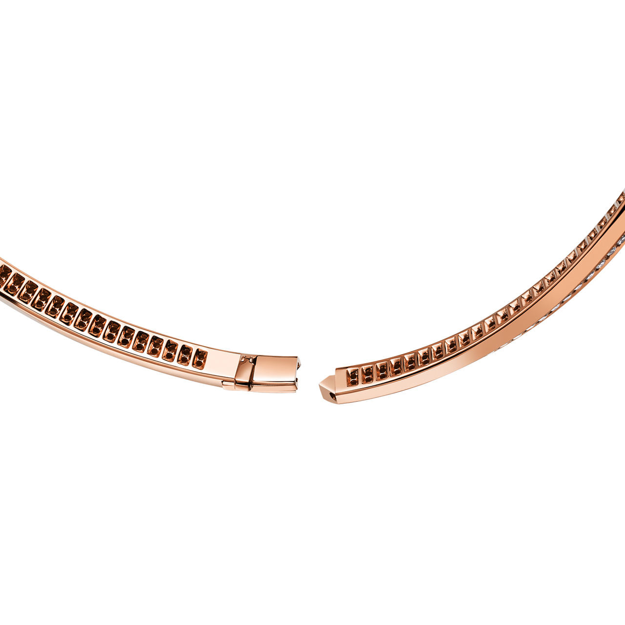 Collier T1 pavé de diamants en or rose