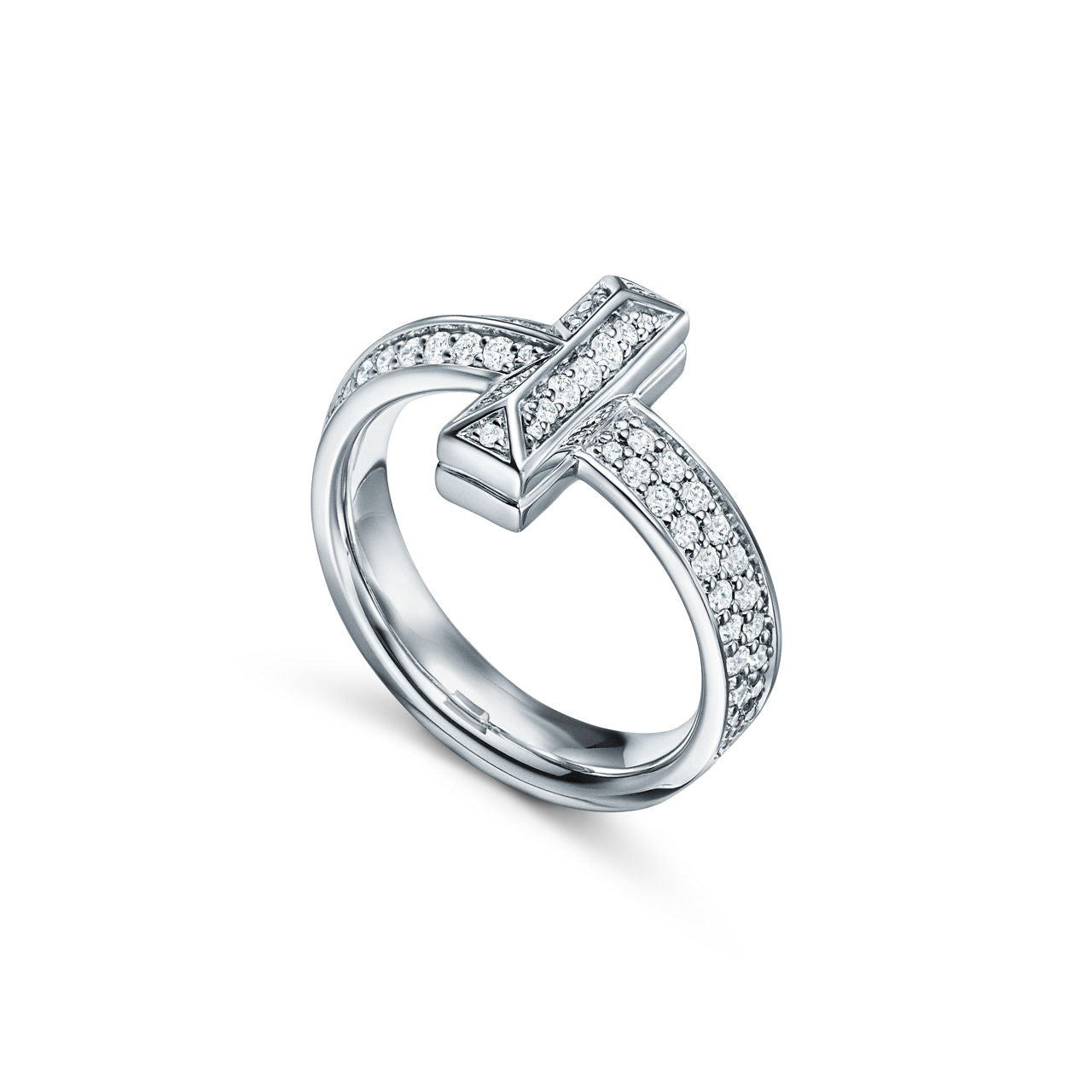 Tiffany T Bague T1 en or blanc 18 carats et diamants