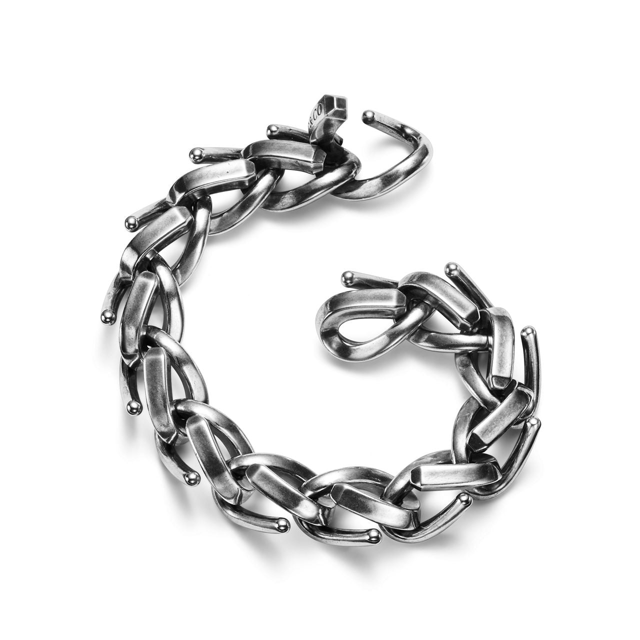 Bracelet à maillons taille Large en argent 925 millièmes noirci