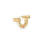 Boucles d’oreilles huggies T1 avec pavé de diamants en demi-cercle en or jaune 18 carats