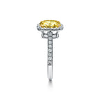 Tiffany Soleste Bague de fiançailles double halo taille coussin avec anneau en platine 950 millièmes et diamants