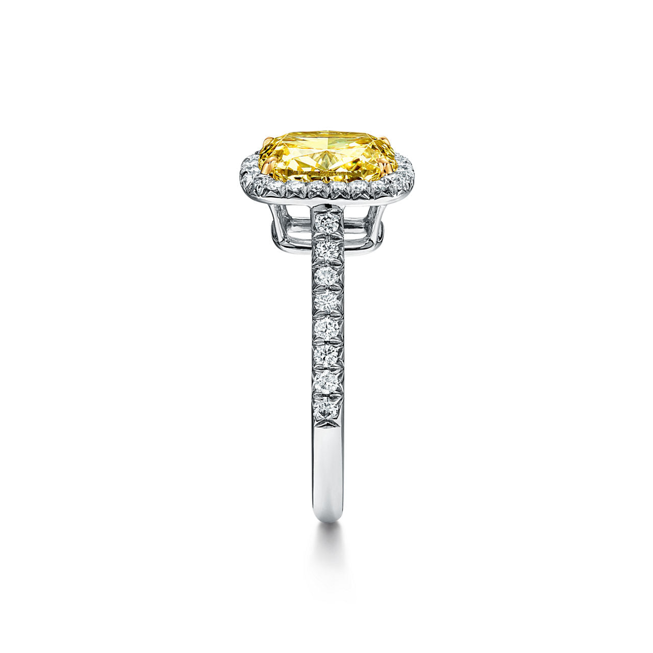 Tiffany Soleste Bague de fiançailles double halo taille coussin avec anneau en platine 950 millièmes et diamants