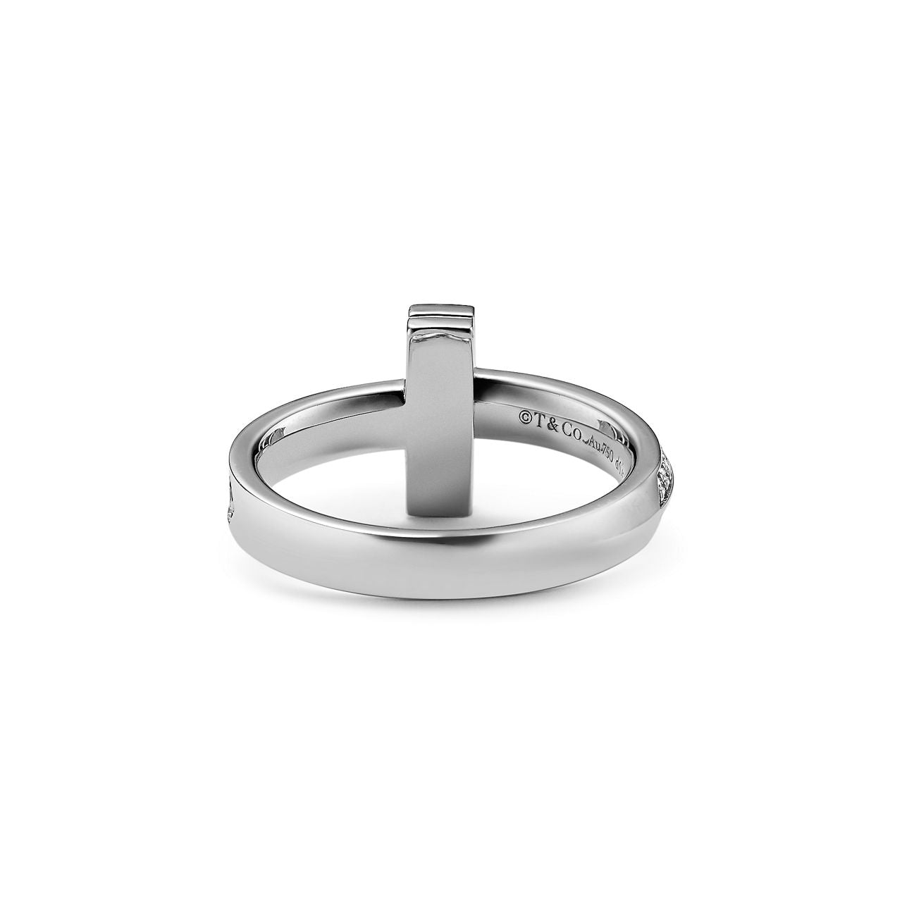 Tiffany T Bague étroite T1 en or blanc 18 carats et diamants