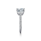 Tiffany Novo® Bague de fiançailles taille coussin avec anneau en platine 950 millièmes pavé de diamants