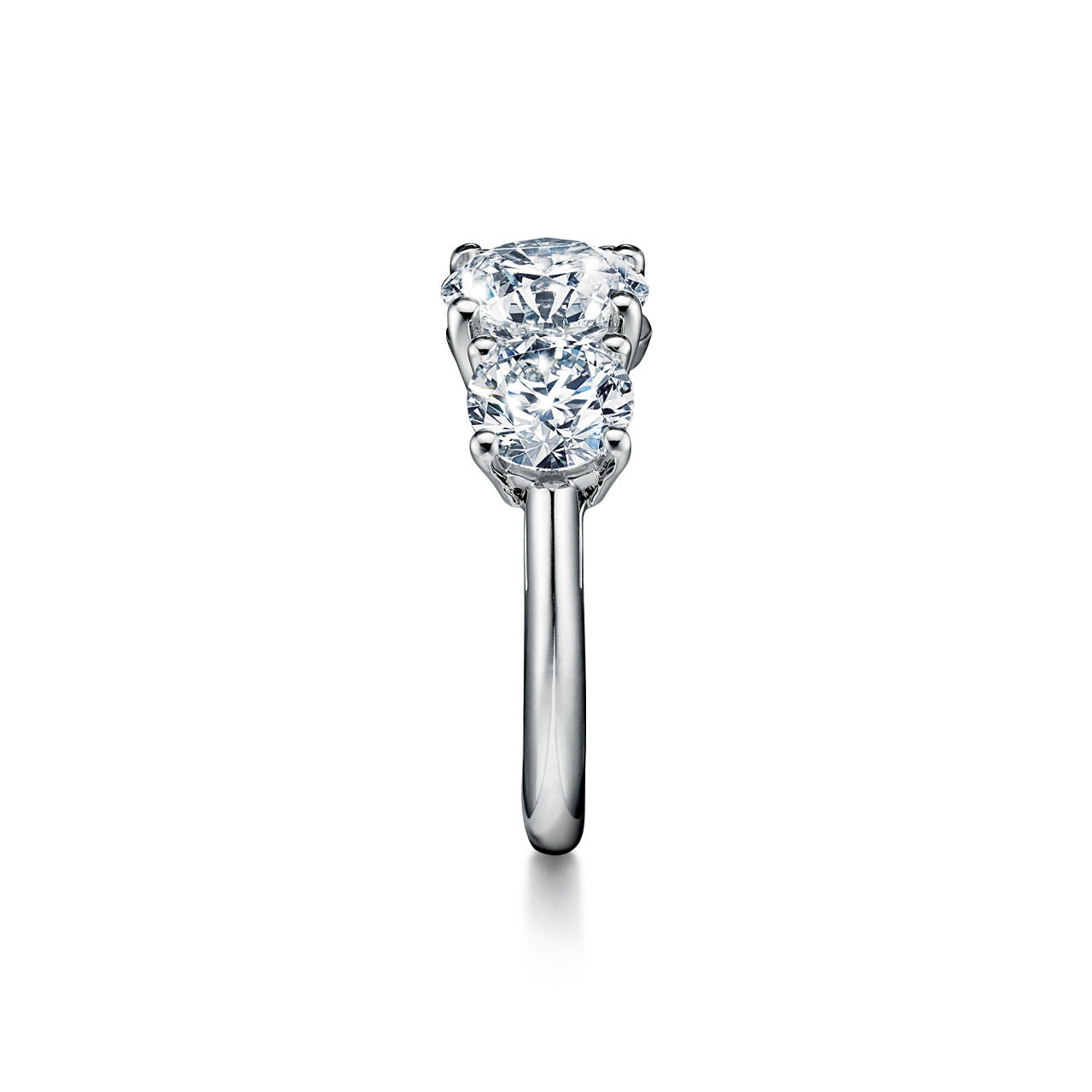 Tiffany Trois pierres Bague de fiançailles en platine 950 millièmes