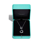 Collier Open Heart en platine 950 millièmes pavé de diamants