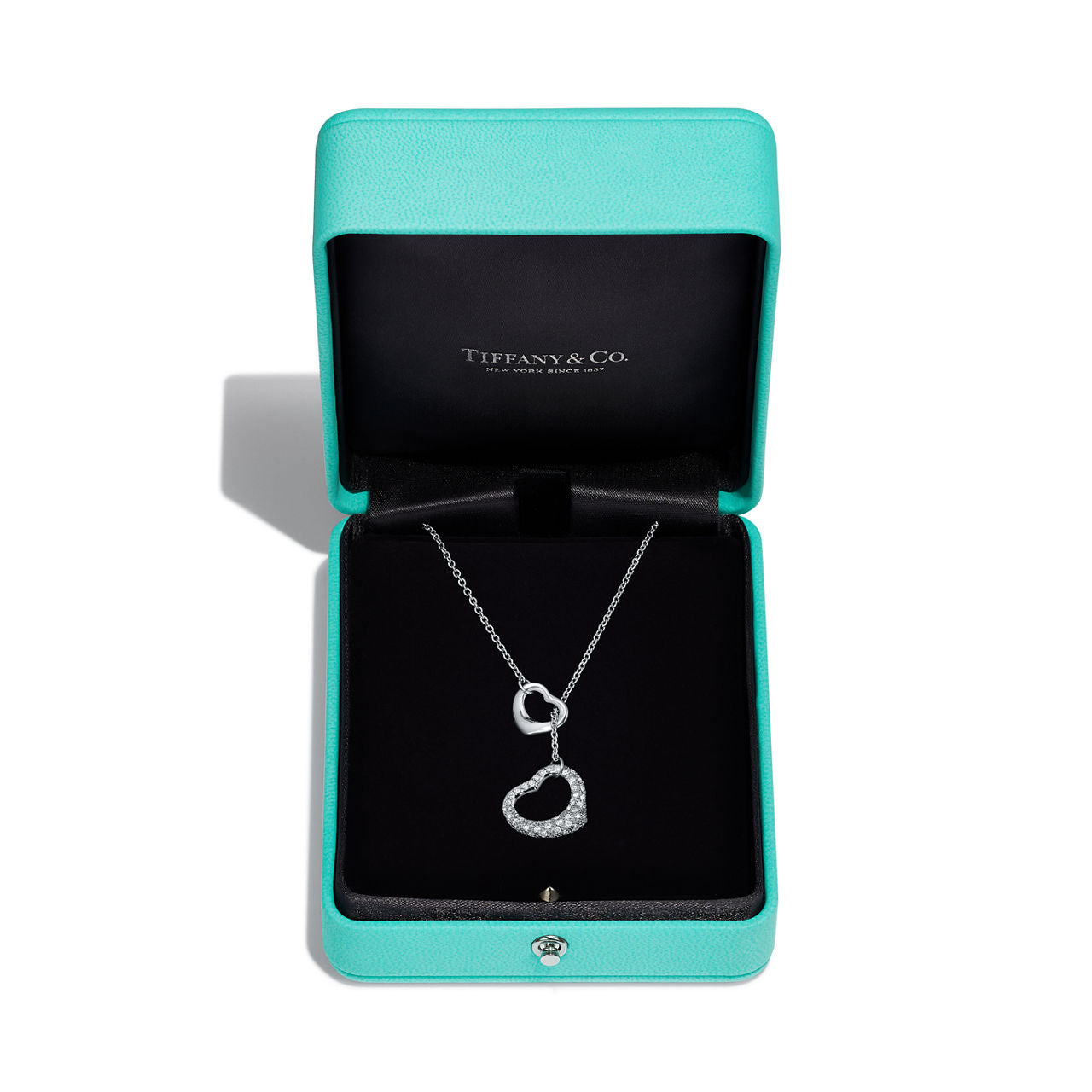 Collier Open Heart en platine 950 millièmes pavé de diamants