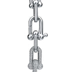 Bracelet à maillons larges en or blanc 18 carats et diamants