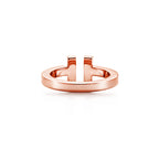 Tiffany T Bague Square en or rose
