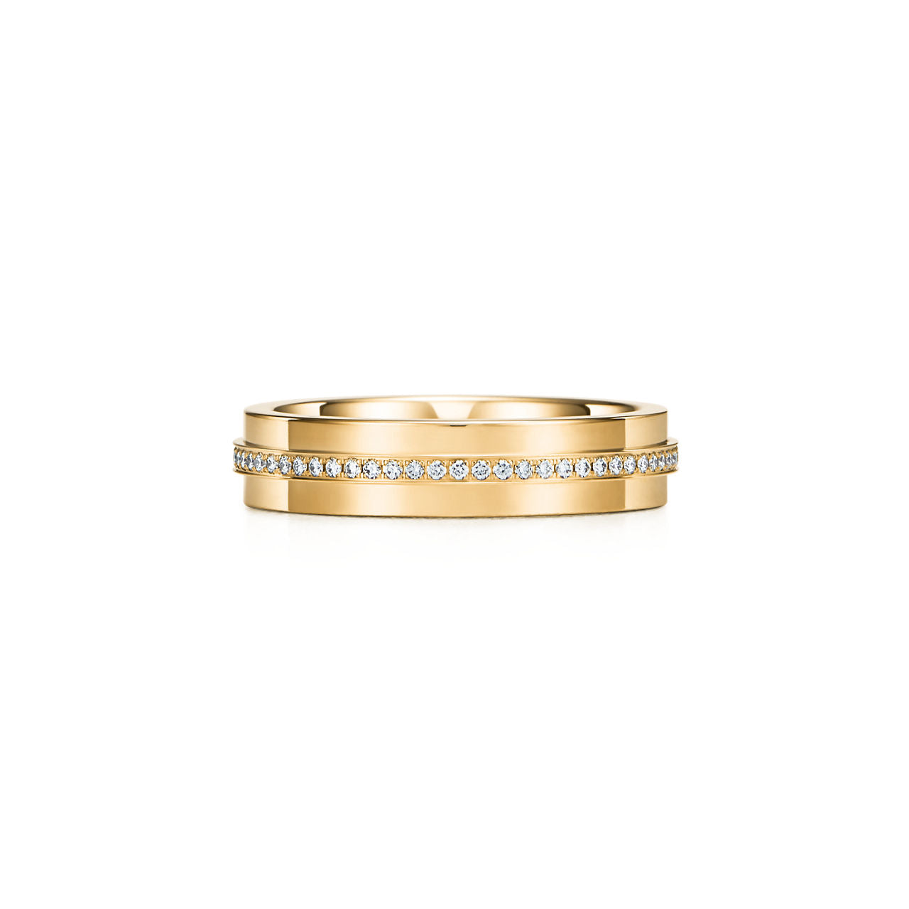 Tiffany T Bague en diamants étroite en or jaune 18 carats