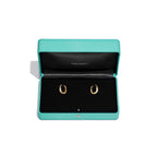 Boucles d’oreilles Lock en or jaune et diamants pavés, Small
