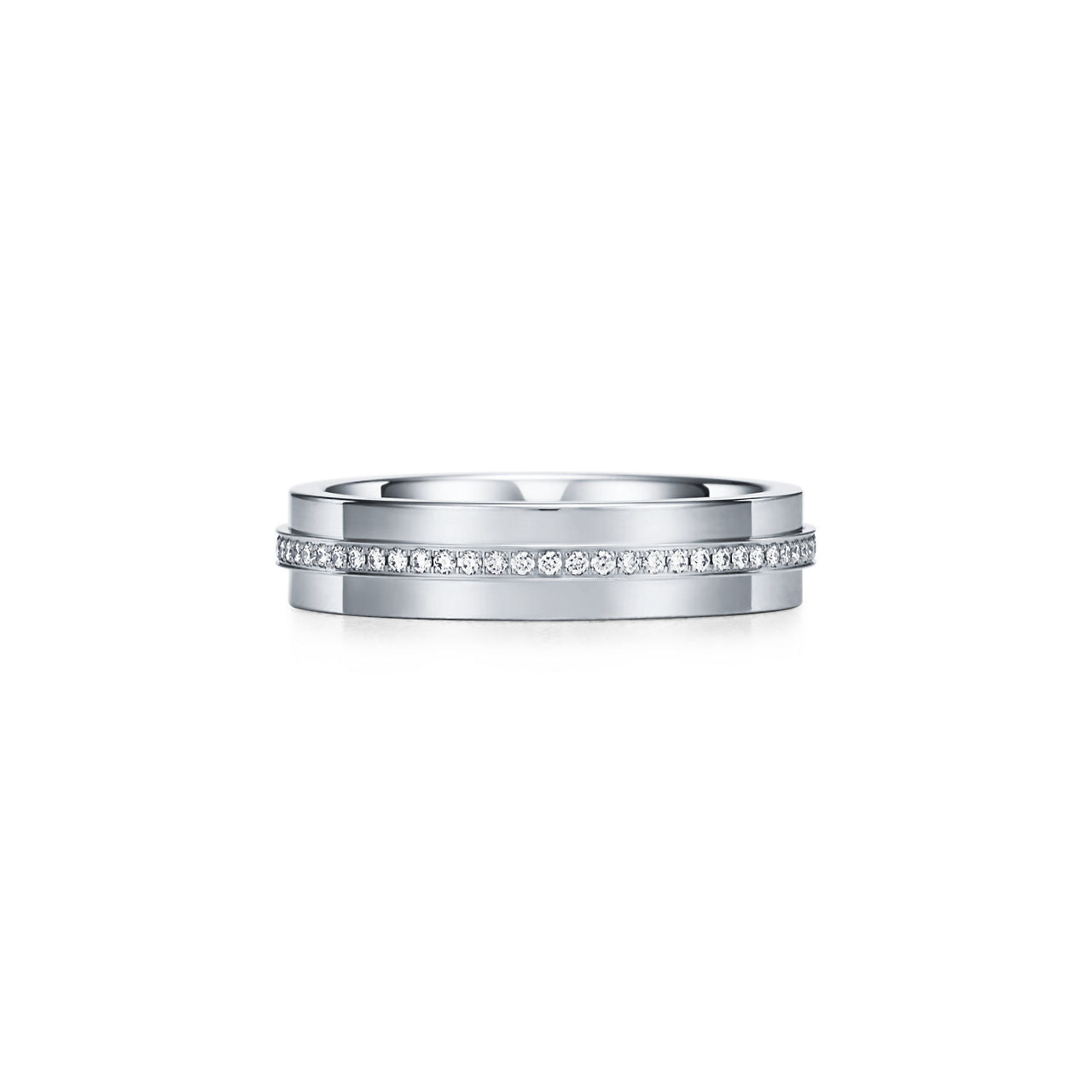 Tiffany T Bague en diamants étroite en or blanc 18 carats