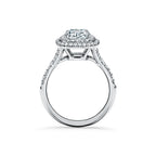 Tiffany Soleste Bague de fiançailles double halo taille coussin avec anneau en platine 950 millièmes et diamants