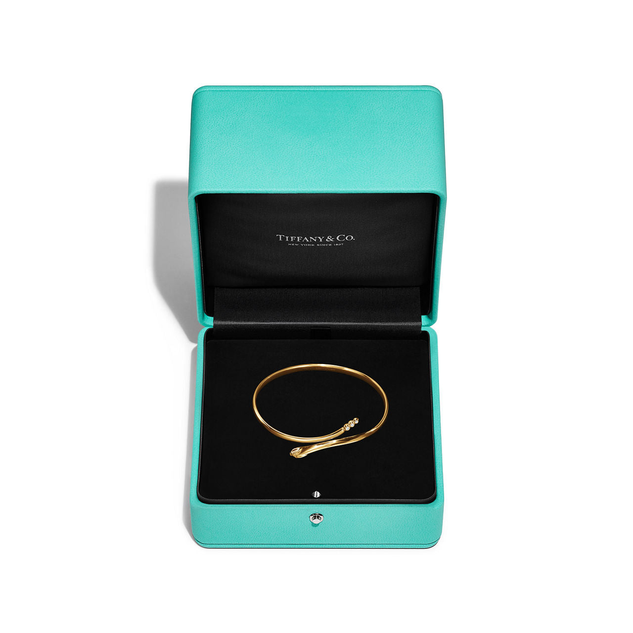 Bracelet jonc Serpent en or jaune 18 carats et diamants