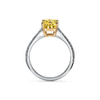 Tiffany Novo® Bague de fiançailles ornée d’un diamant jaune avec anneau en platine 950 millièmes pavé de diamants