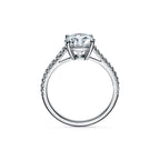 Tiffany Novo® Bague de fiançailles taille brillant avec anneau en platine 950 millièmes pavé de diamants
