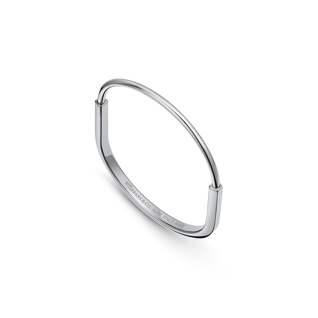 Bracelet jonc étroit en or blanc 18 carats