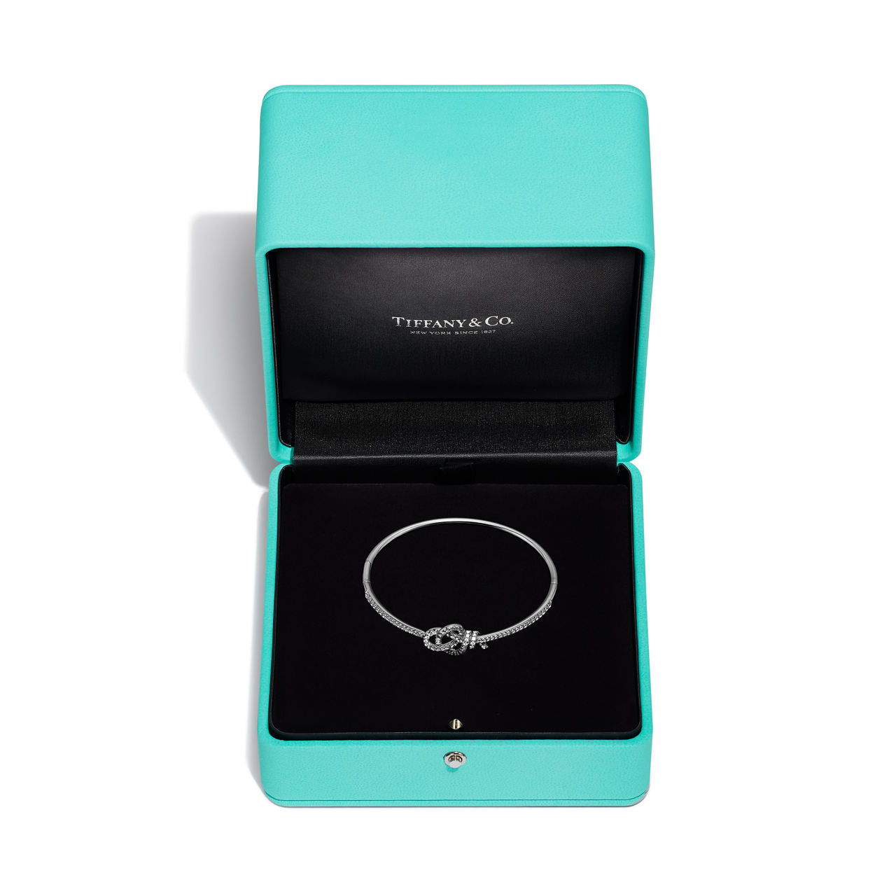 Bracelet à charnière en platine 950 millièmes et diamants