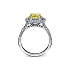 Tiffany Soleste Bague de fiançailles halo en platine 950 millièmes ornée d’un diamant jaune taille coussin