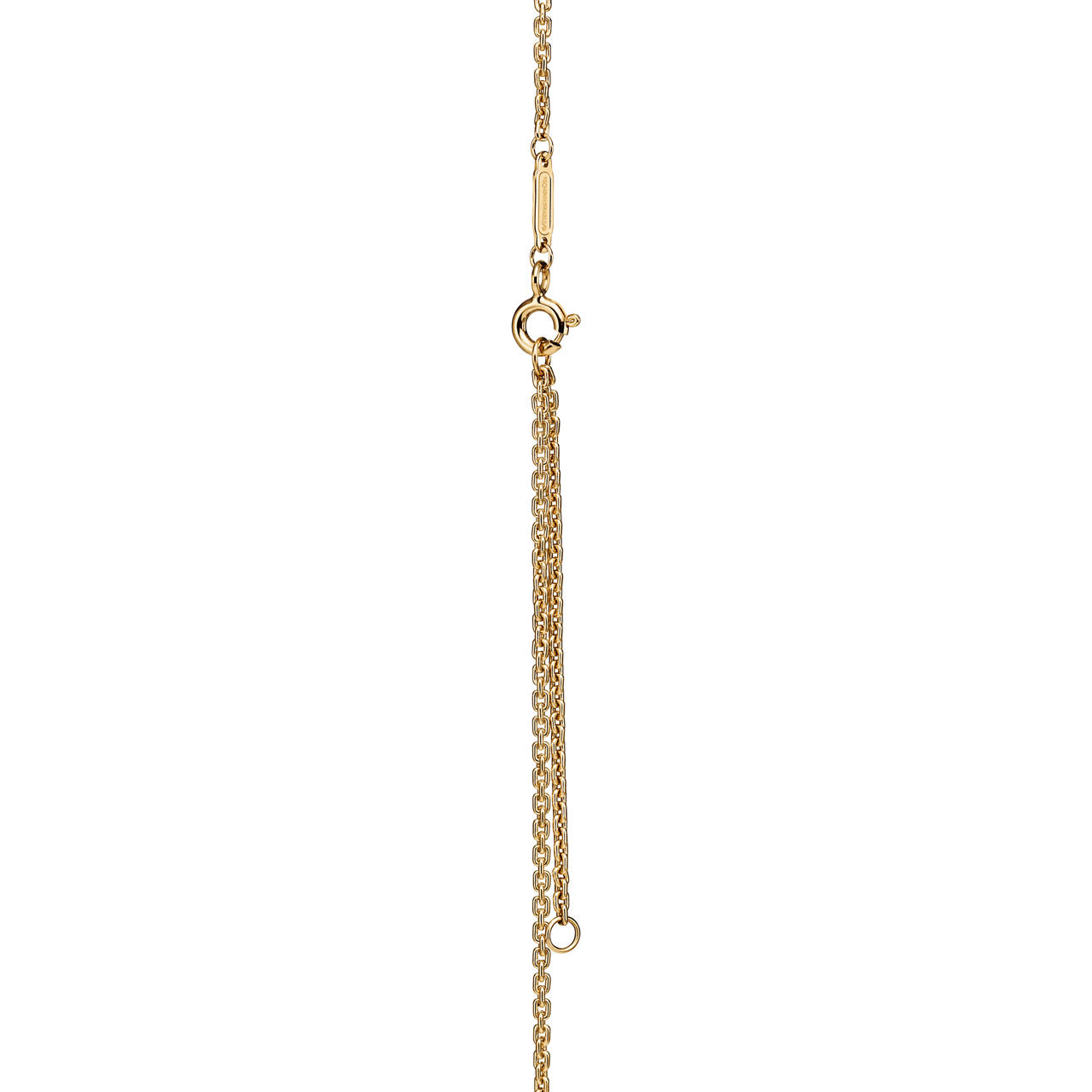 Pendentif à maillons doubles en or jaune 18 carats et diamants