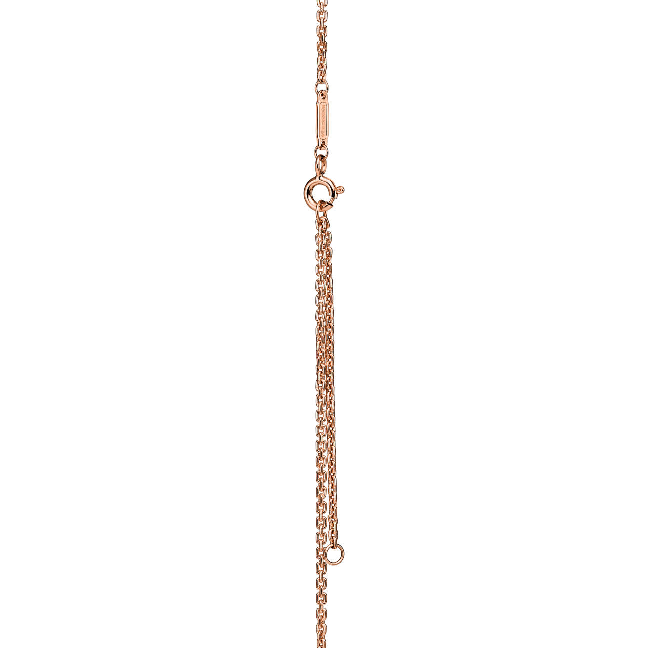 Pendentif à maillons doubles en or rose 18 carats et diamants