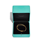 Bracelet jonc double rang à charnière en or jaune 18 carats