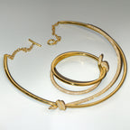 Collier double rang en or jaune 18 carats et diamants