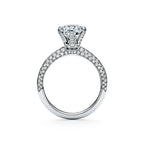 Tiffany® Setting Bague de fiançailles Pavé avec anneau en platine 950 millièmes pavé de diamants