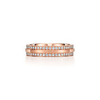 Tiffany T Bague étroite en pavé de diamants en or rose