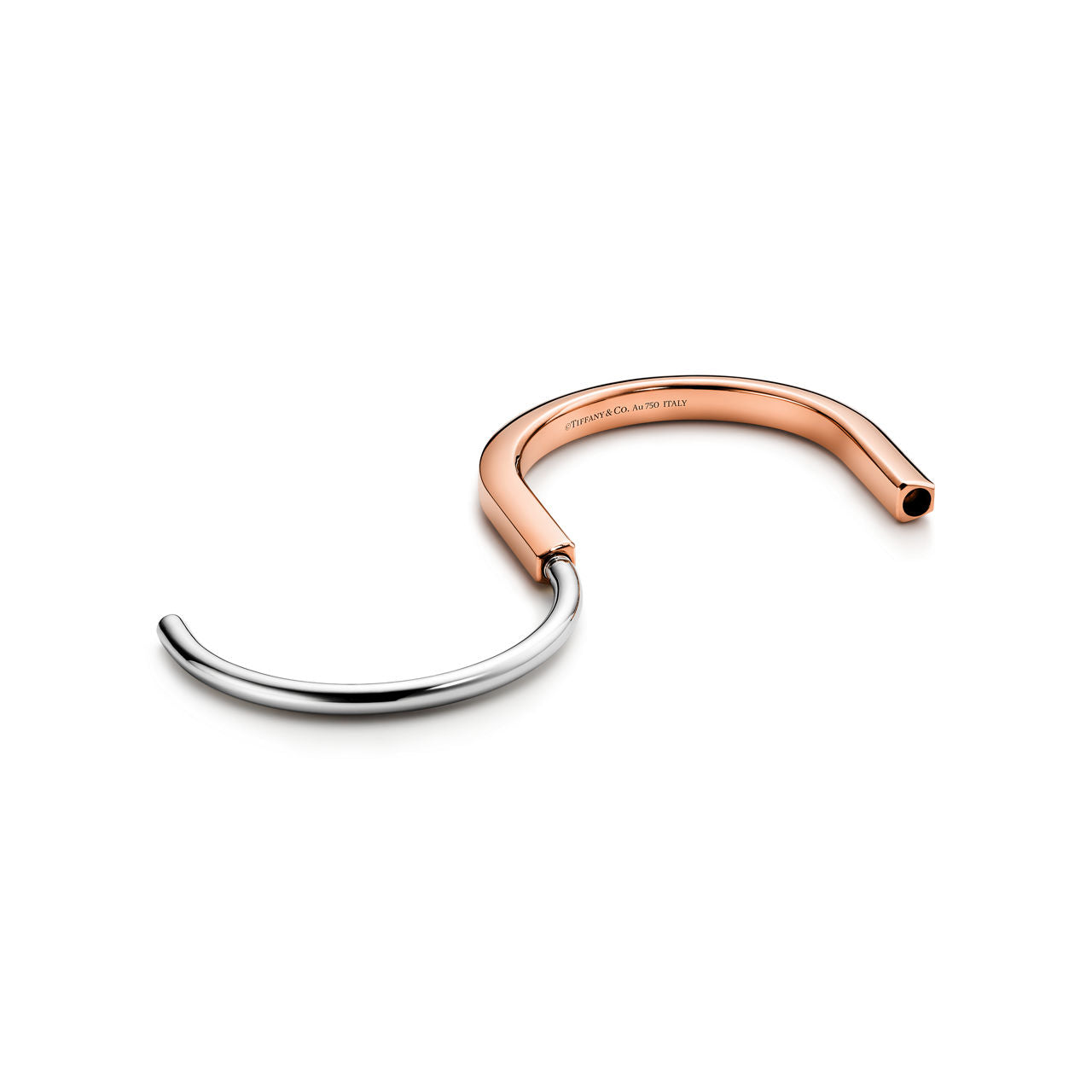 Bracelet jonc en or rose et or blanc 18 carats