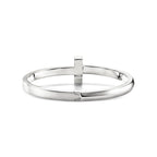 Bracelet jonc à charnière large T1 en or blanc 18 carats