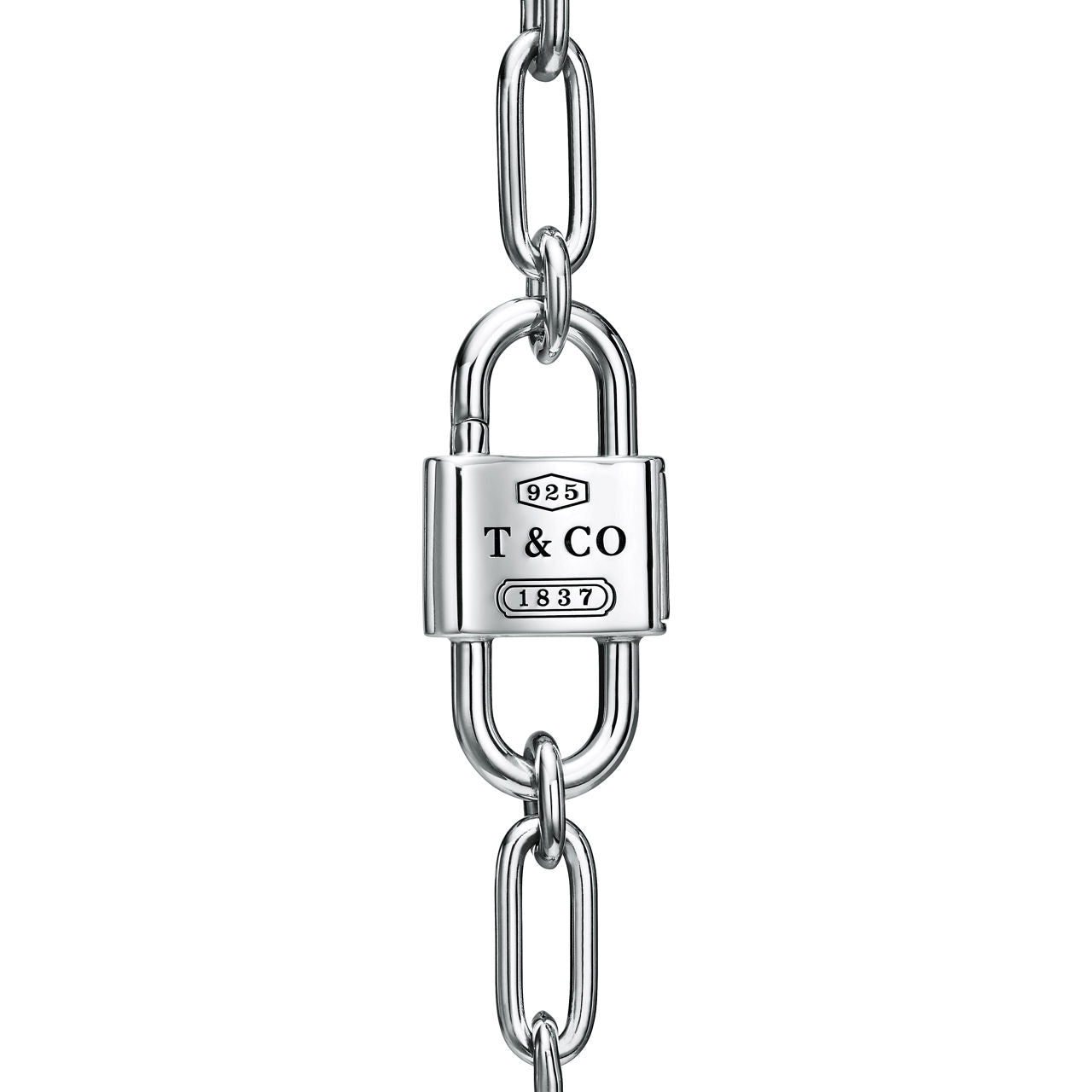 Collier cadenas à double anse en argent 925 millièmes. Medium.