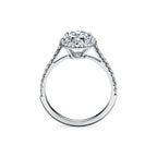 Tiffany Soleste Bague de fiançailles halo taille ovale avec anneau en platine 950 millièmes et diamants