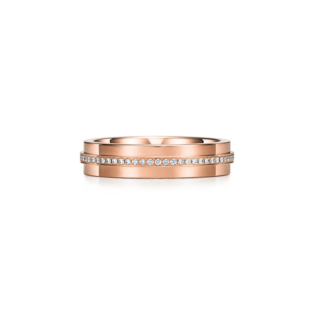 Tiffany T Bague en diamants étroite en or rose