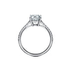 Tiffany Novo® Bague de fiançailles taille coussin avec anneau en platine 950 millièmes pavé de diamants