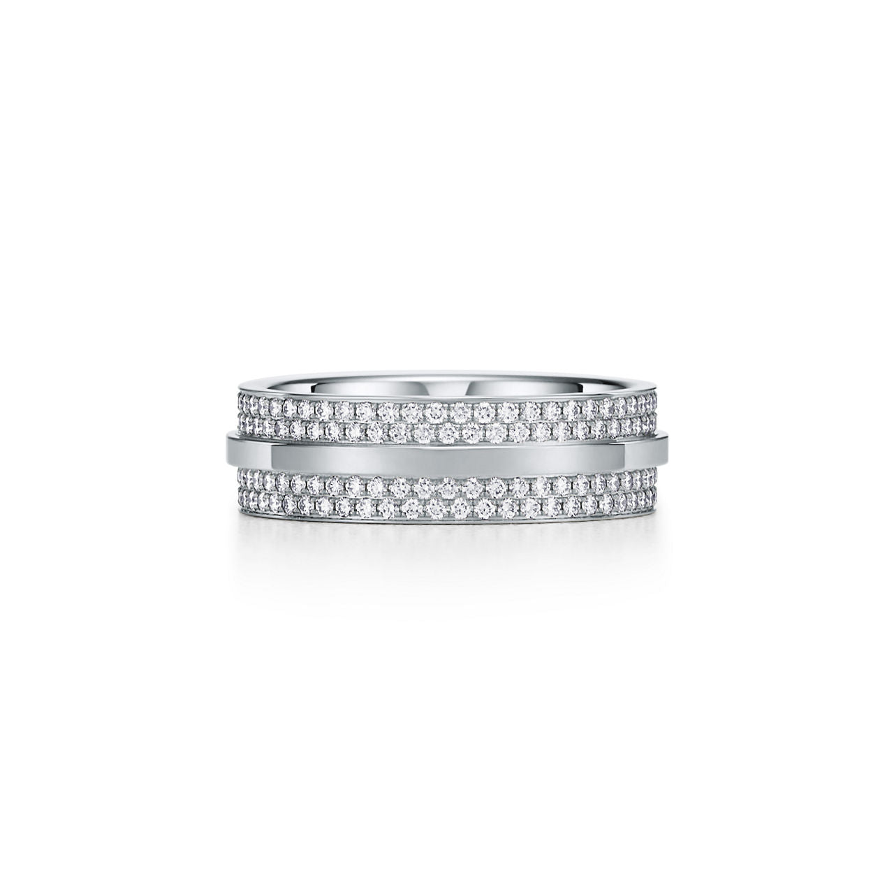 Tiffany T Bague large pavé de diamants
