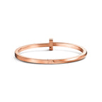 Bracelet jonc étroit à charnière T1 en or rose