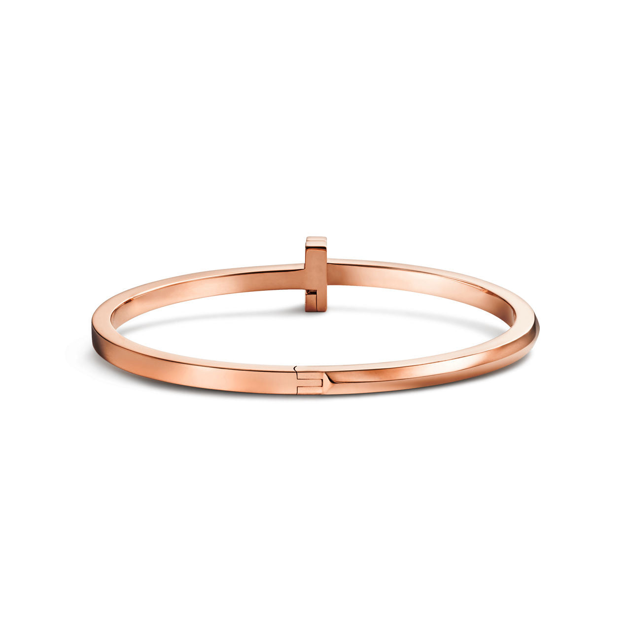 Bracelet jonc étroit à charnière T1 en or rose