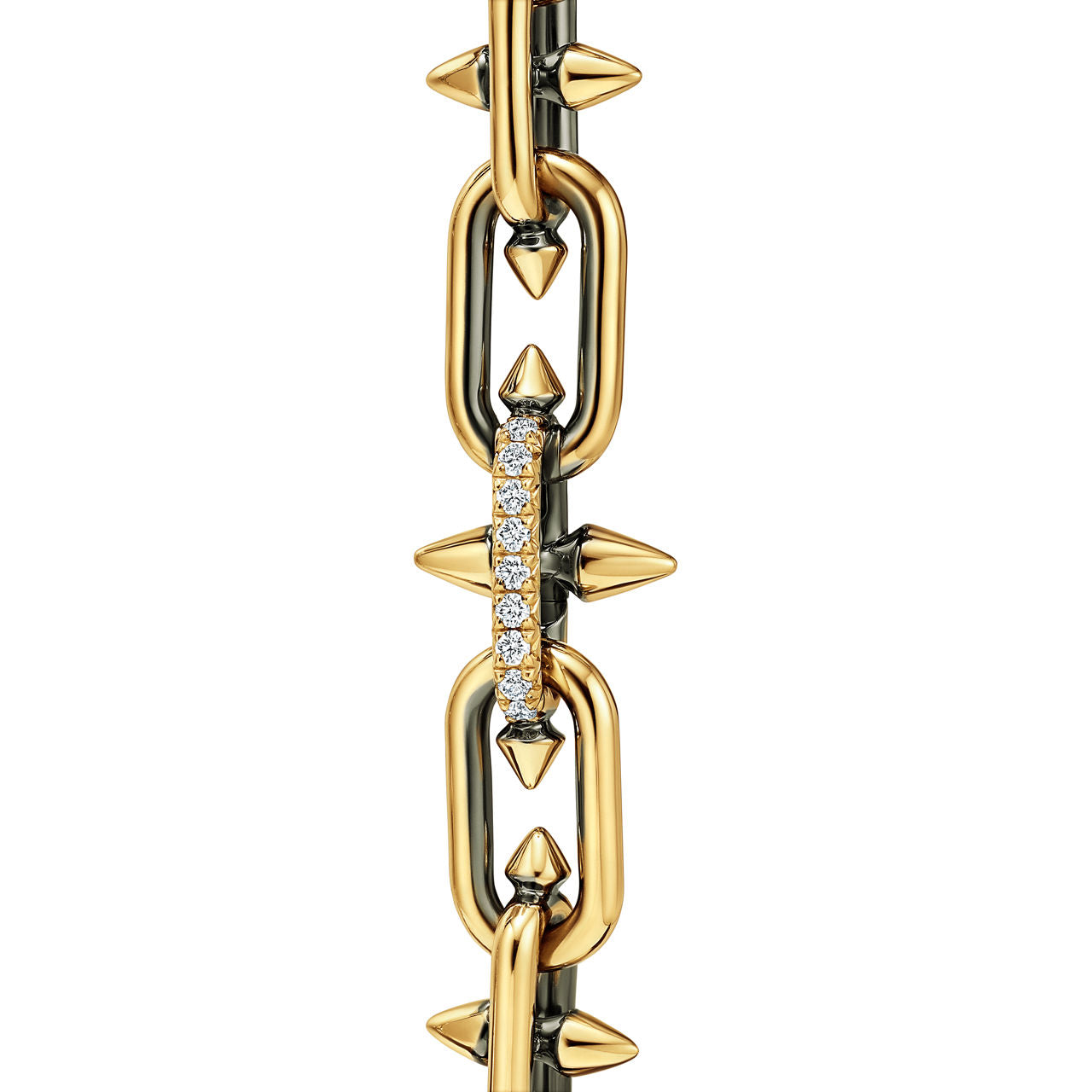 Collier noirci en or et diamants