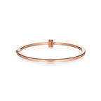 Bracelet jonc à charnière Wire orné de diamants en or rose