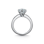 Tiffany® Setting Bague de fiançailles avec anneau en platine 950 millièmes et diamants sertis en bande