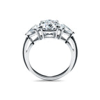 Tiffany Trois pierres Bague de fiançailles en platine 950 millièmes ornée de pierres latérales taille poire