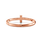 Bracelet jonc à charnière large T1 en or rose